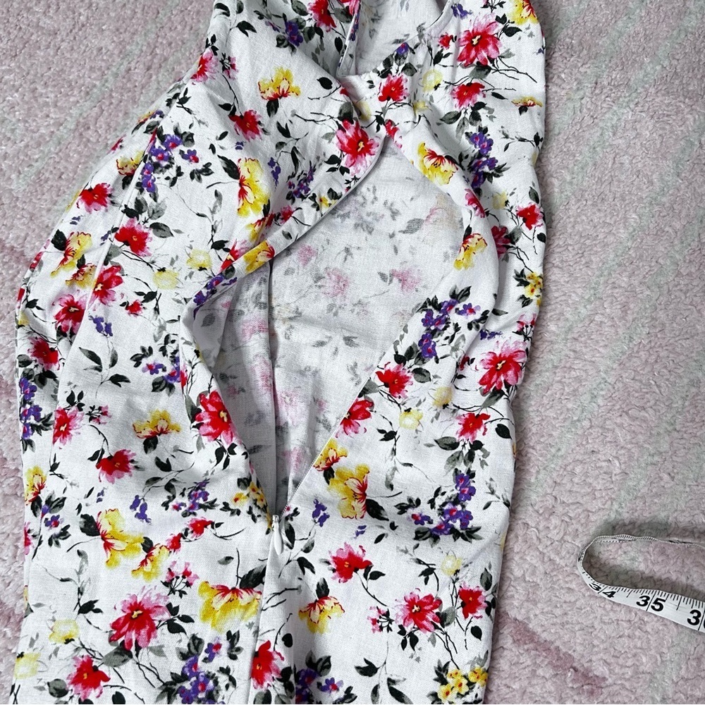 Chadwicks Floral Sleeveless Linen Blend Knee Length Dress Size 1X Summer Cruise - Picture 6 of 12